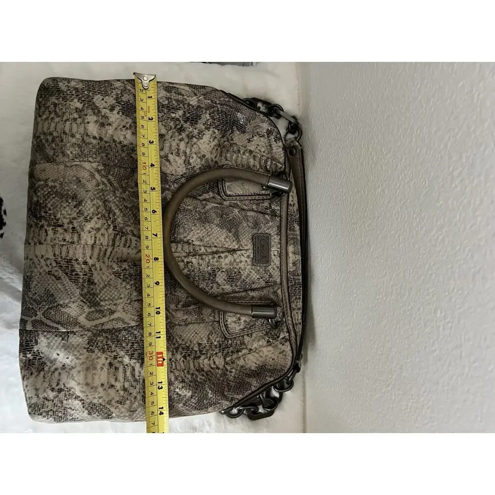 COACH Python Purse Bag Shoulder Snake Animal Handle Strap Leather - Picture 12 of 14